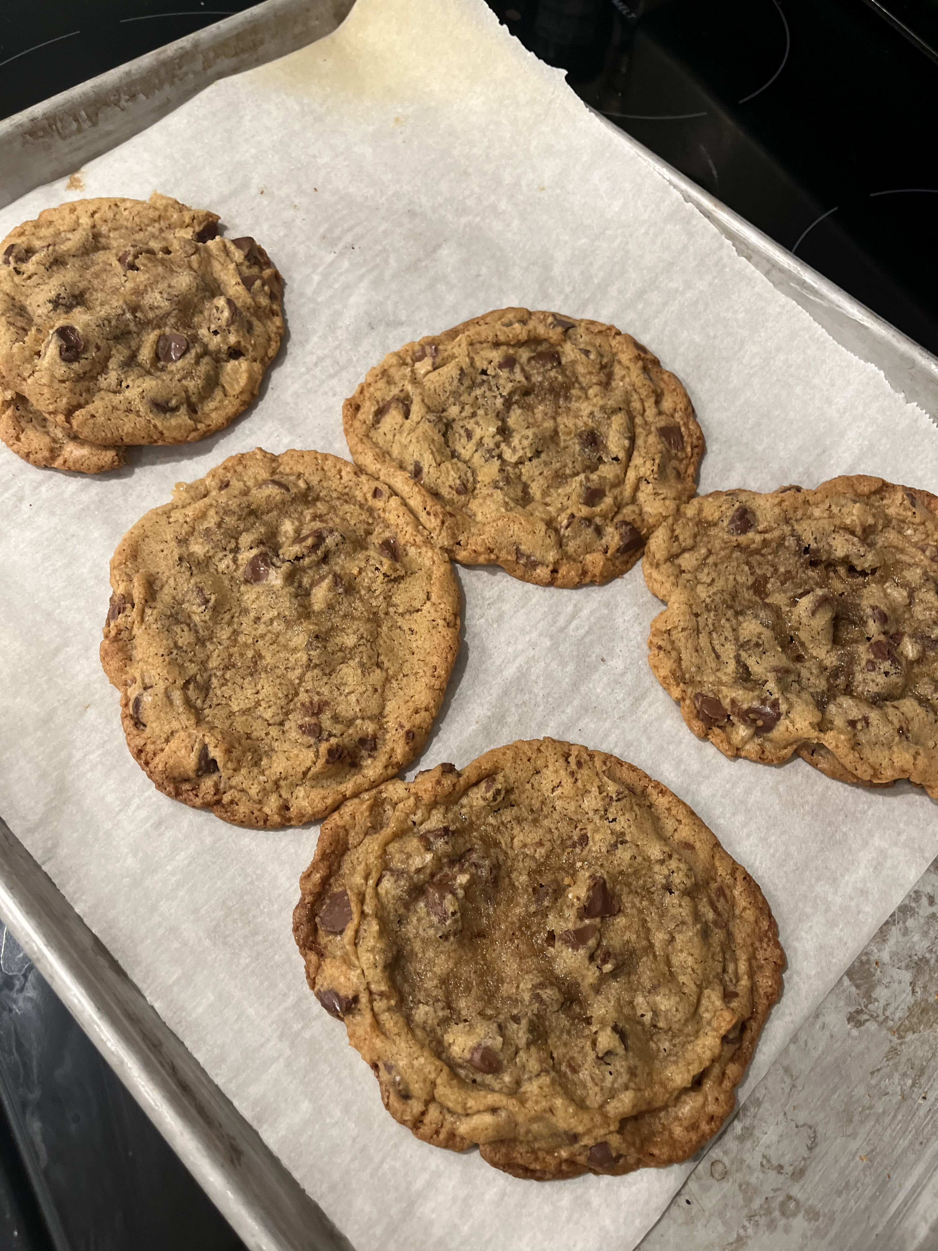 flat greasy chocolate chip cookies